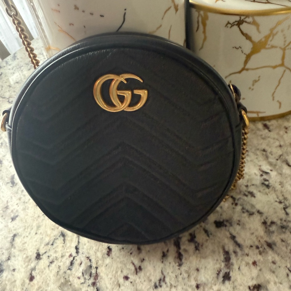 Gucci GG Marmont Round leather crossbody bag